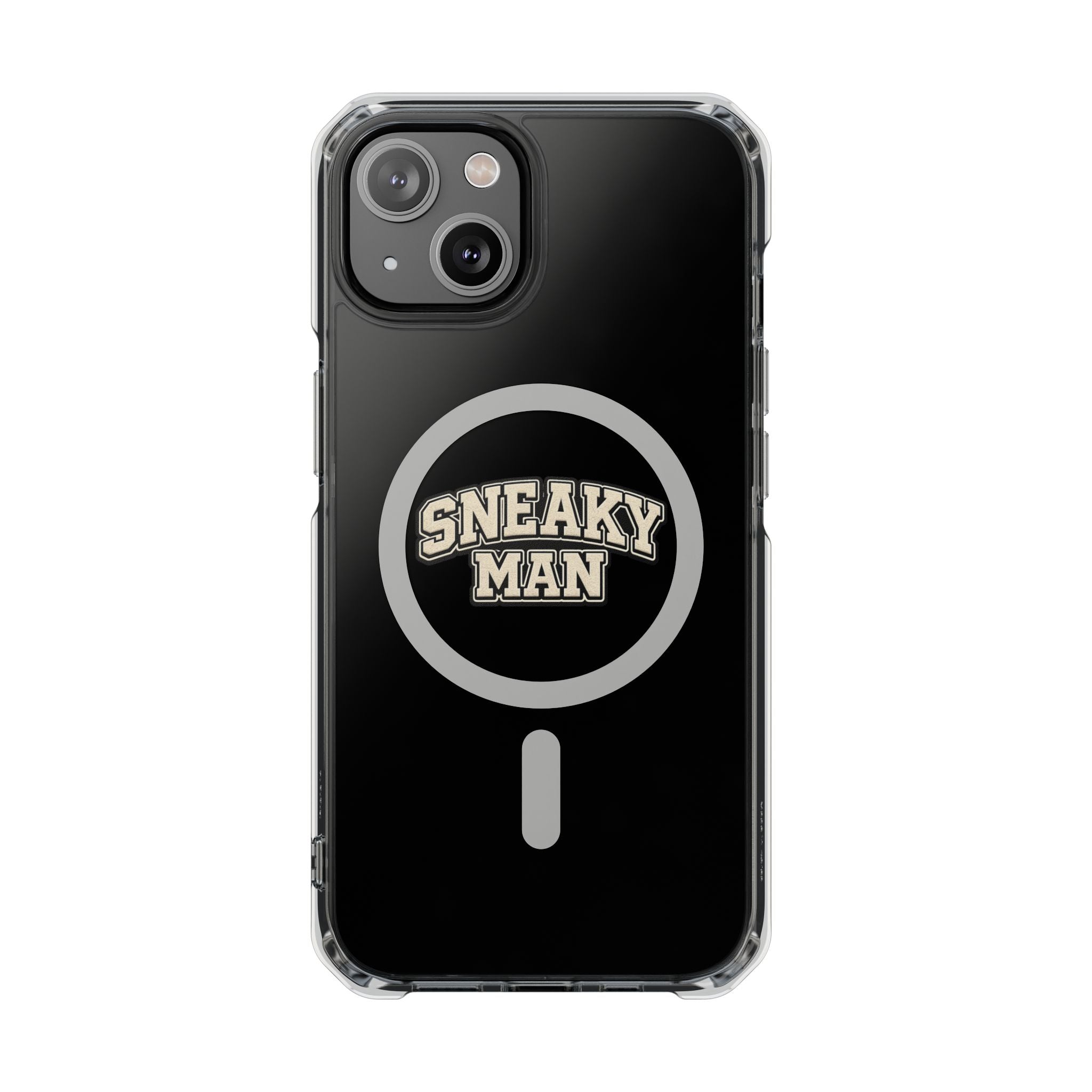 Sneaky Man Magnetic Clear iPhone Case — Clear MagSafe Compatible Protective Case