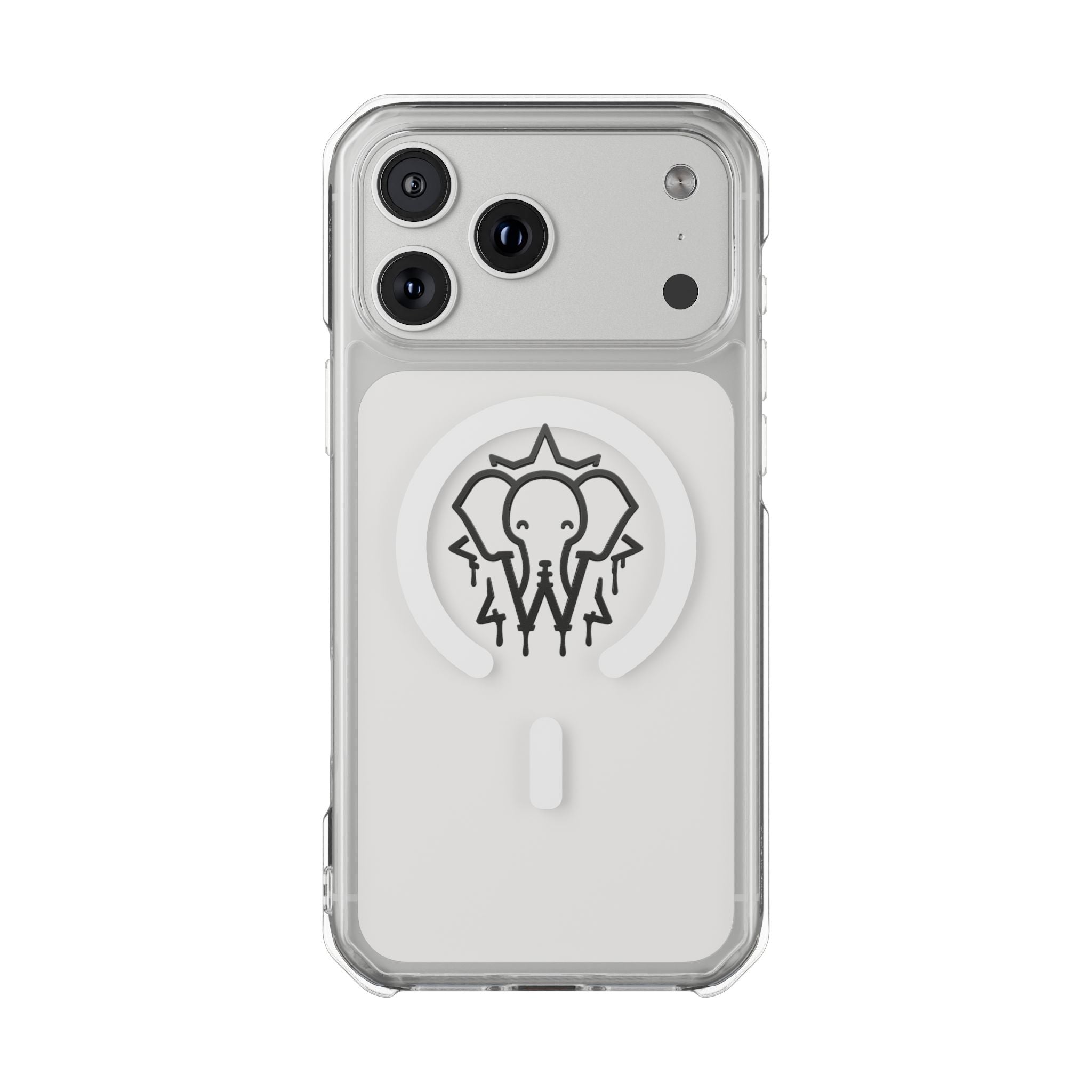Clear Magnetic Phone Case — Black Elephant Wesalinki Ring Grip