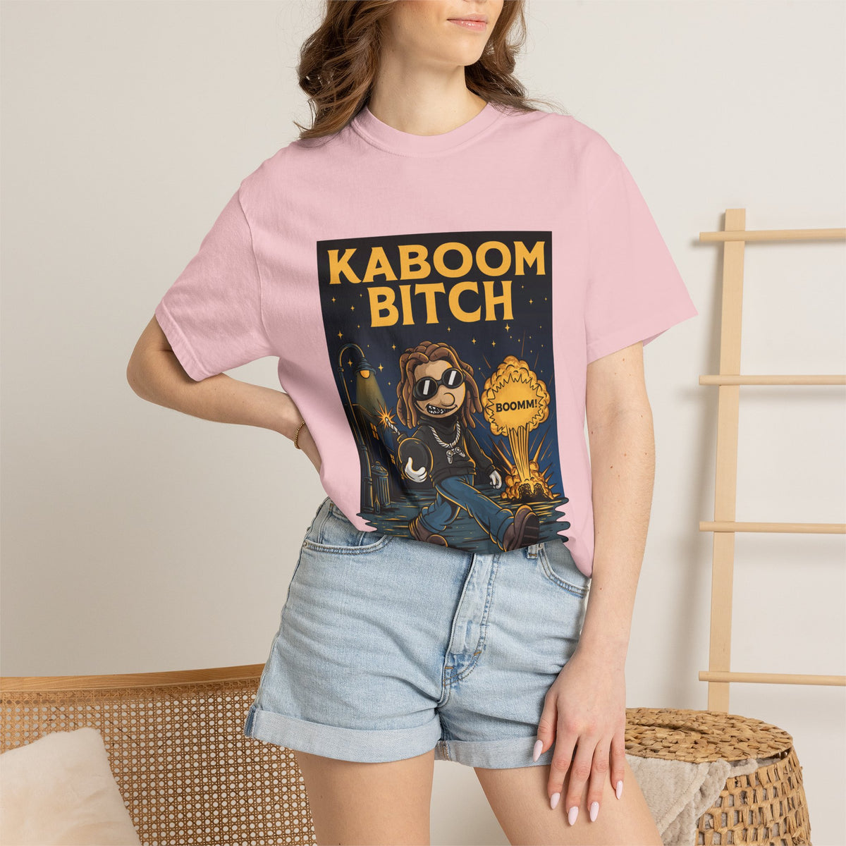 Kaboom Bitch T-Shirt — Vintage Cartoon Explosion Graphic Tee