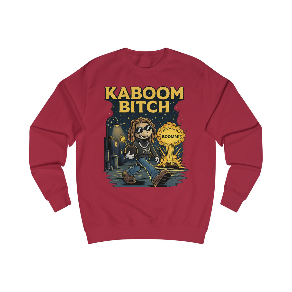 Kaboom Bitch Sweatshirt — Gamer Explosion Graphic Crewneck