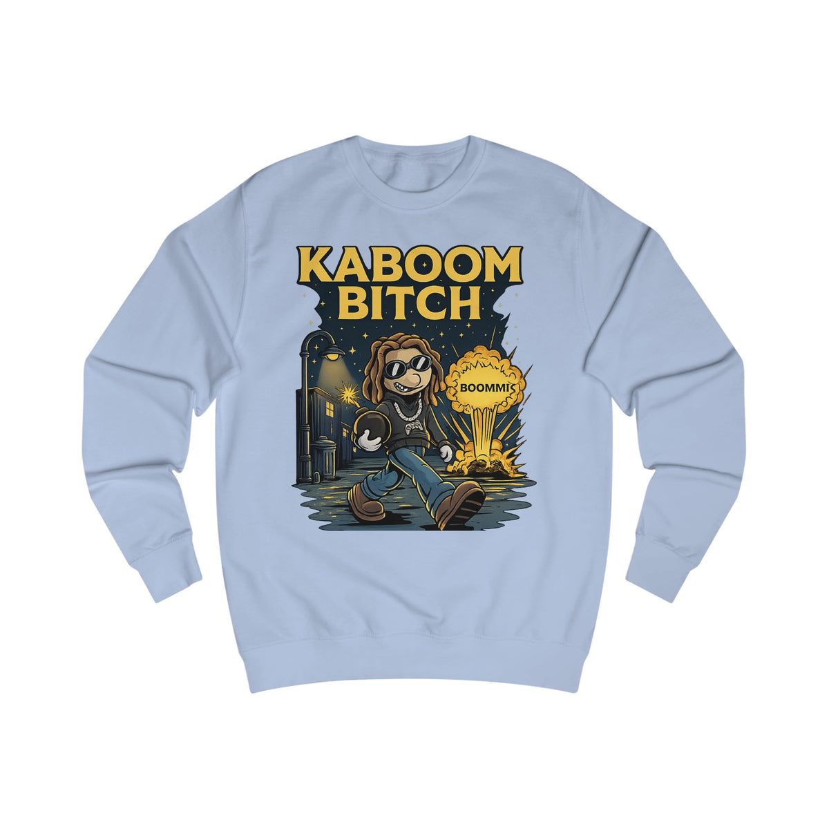 Kaboom Bitch Sweatshirt — Gamer Explosion Graphic Crewneck