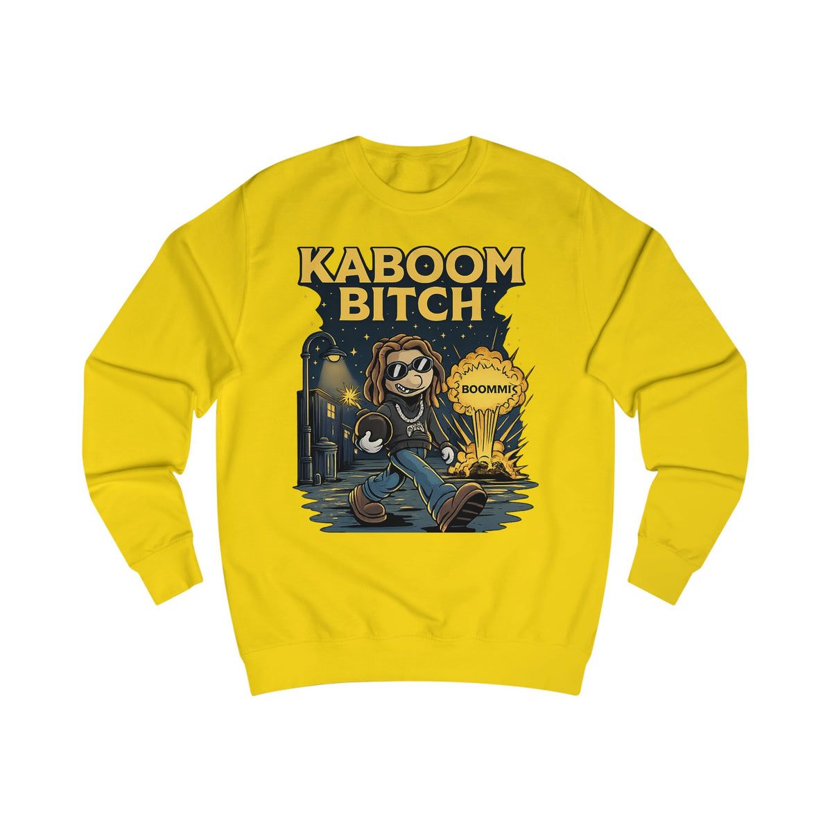 Kaboom Bitch Sweatshirt — Gamer Explosion Graphic Crewneck
