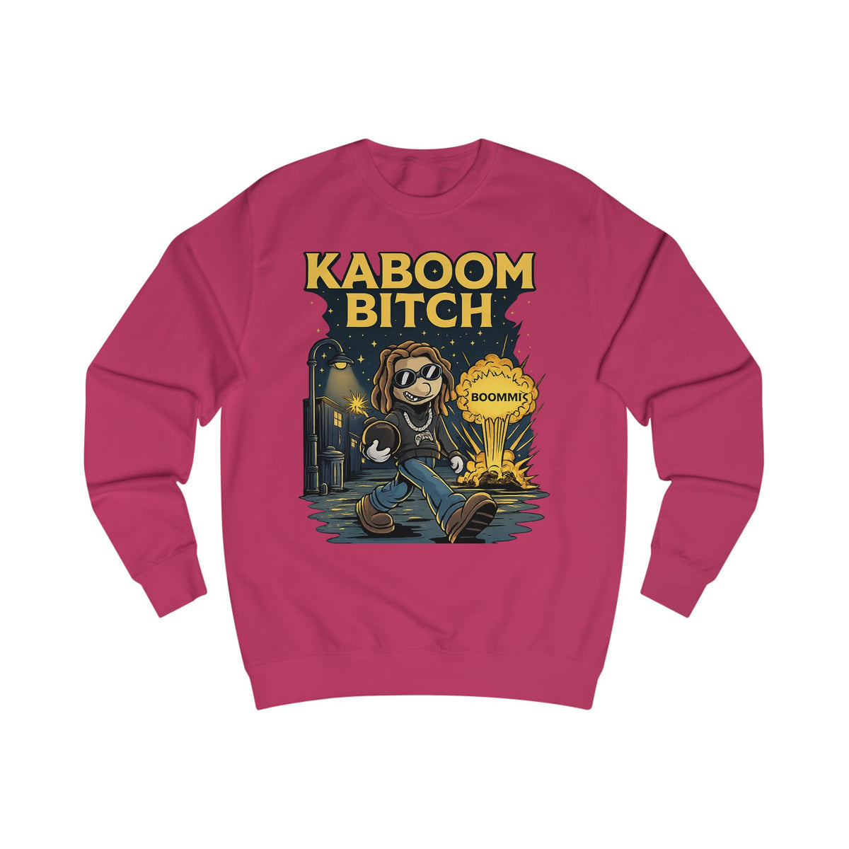 Kaboom Bitch Sweatshirt — Gamer Explosion Graphic Crewneck