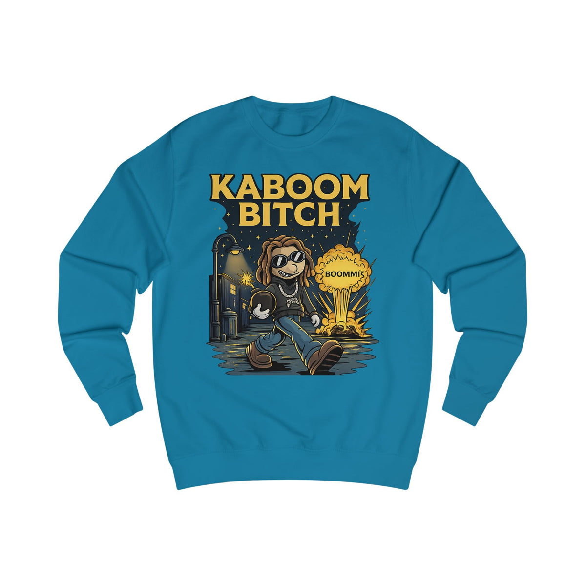 Kaboom Bitch Sweatshirt — Gamer Explosion Graphic Crewneck