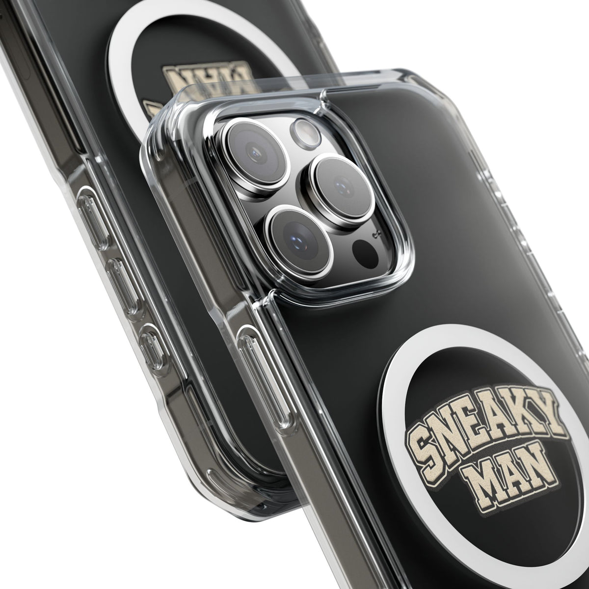 Sneaky Man Magnetic Clear iPhone Case — Clear MagSafe Compatible Protective Case