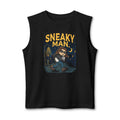 Sneaky Man Muscle Tank – Nighttime Raccoon Thief Graphic Tank Top