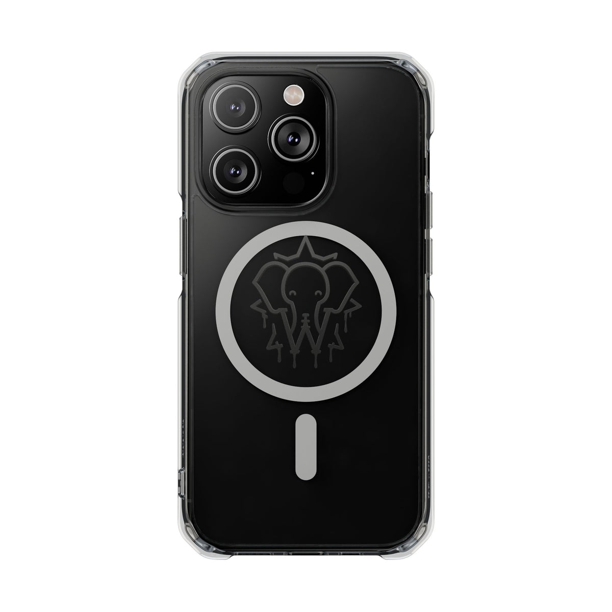 Clear Magnetic Phone Case — Black Elephant Wesalinki Ring Grip