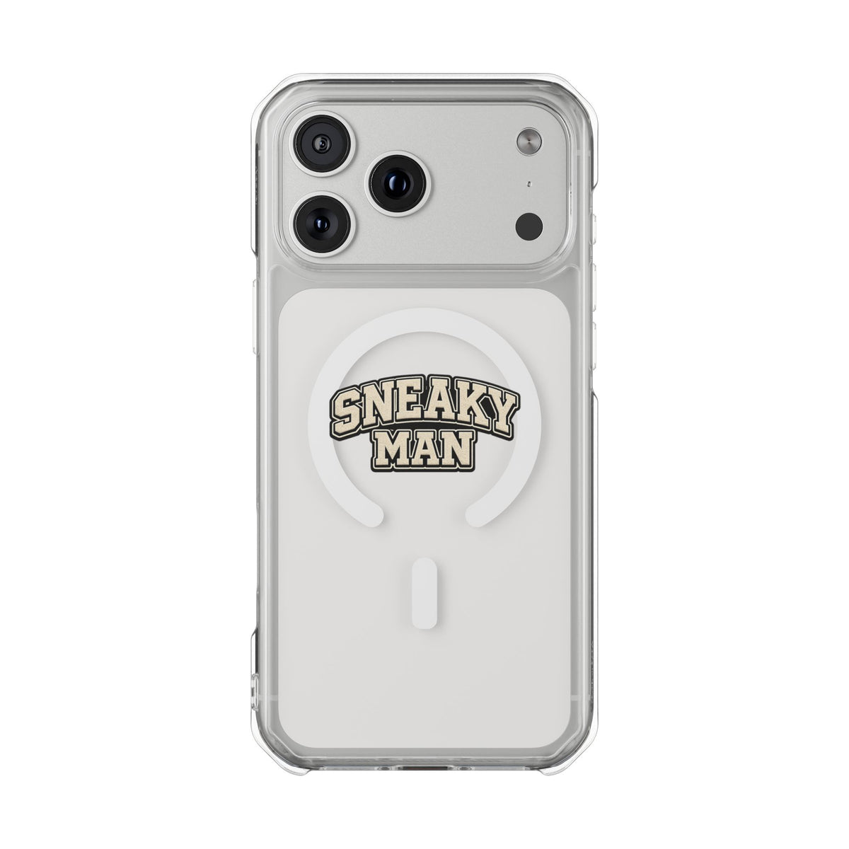 Sneaky Man Magnetic Clear iPhone Case — Clear MagSafe Compatible Protective Case