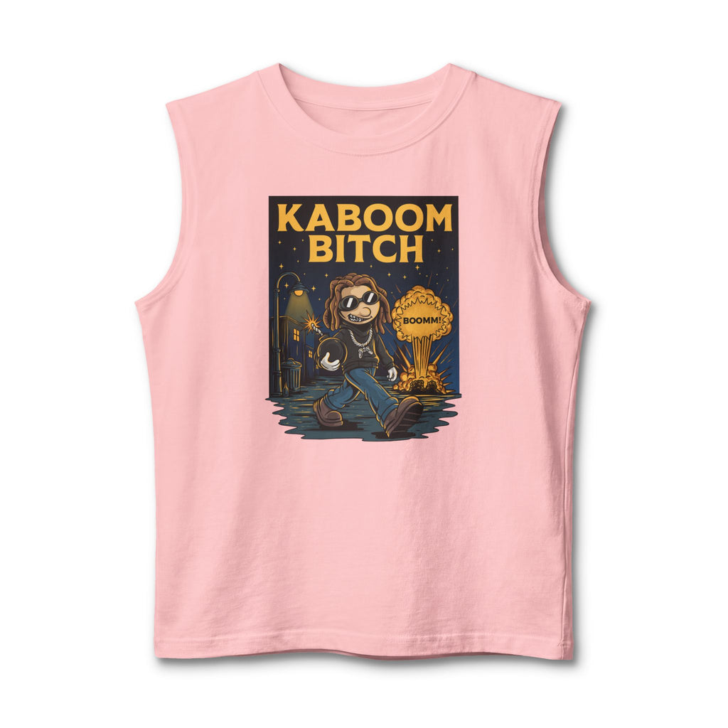 Muscle Tank — "Kaboom Bitch" Retro Explosion Graphic