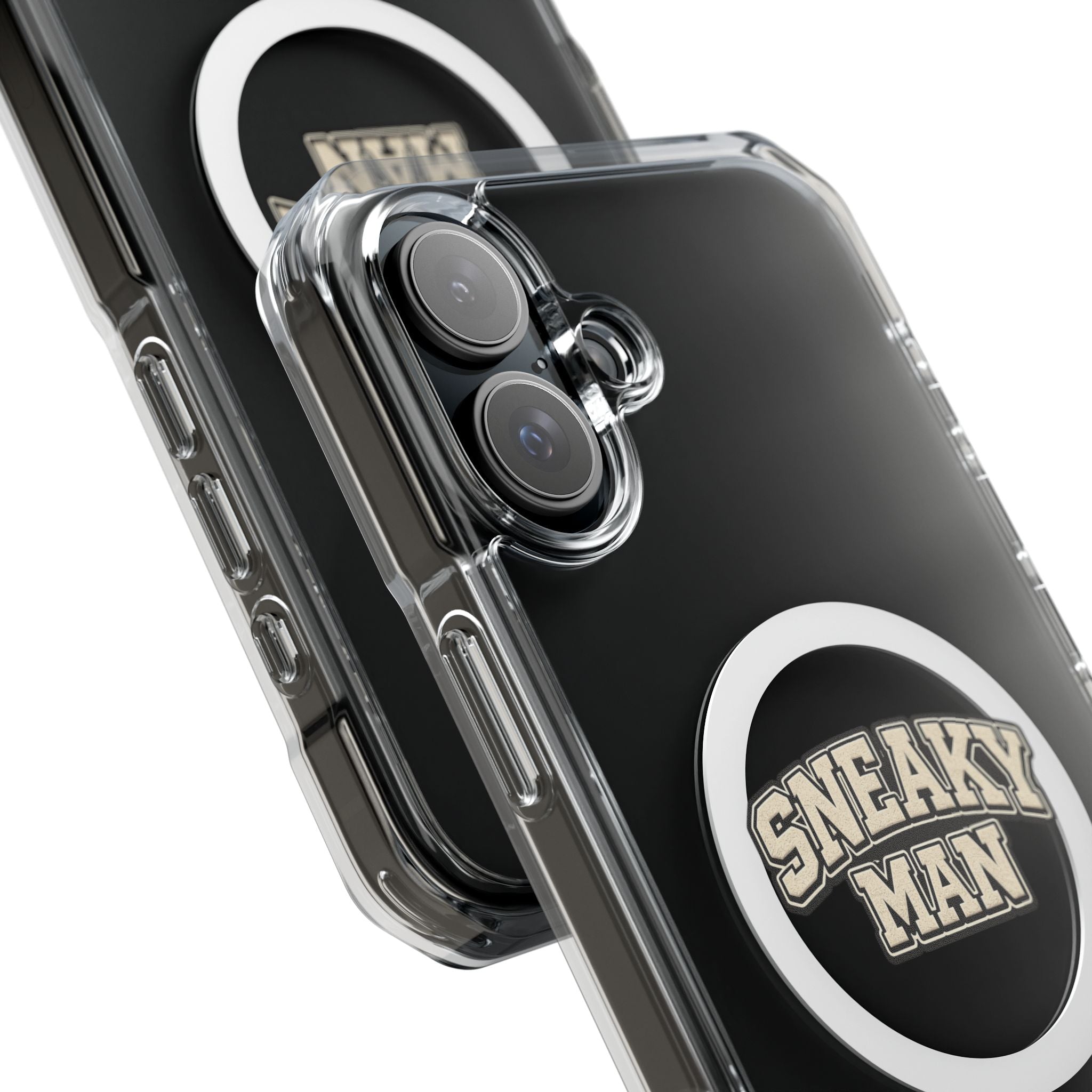 Sneaky Man Magnetic Clear iPhone Case — Clear MagSafe Compatible Protective Case