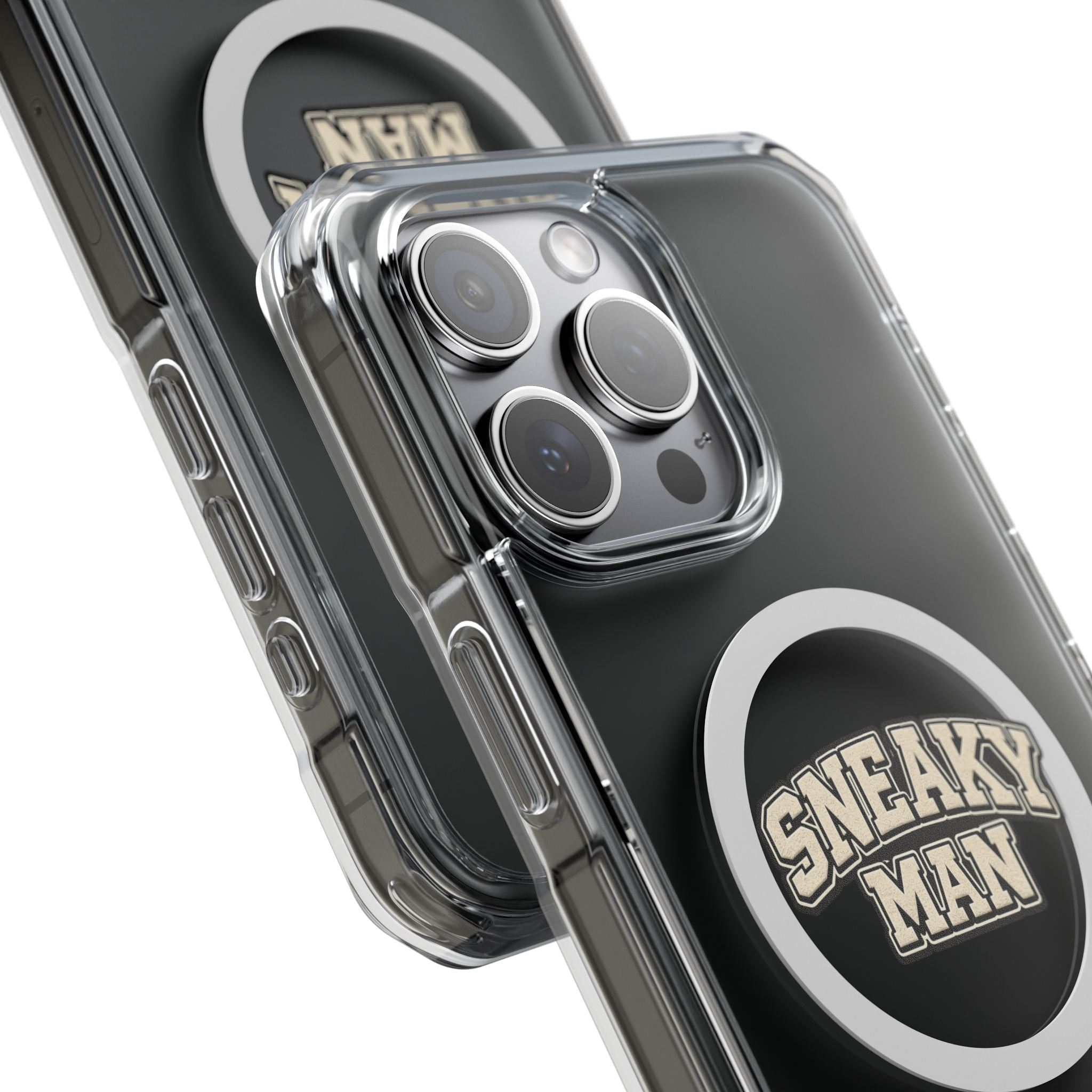 Sneaky Man Magnetic Clear iPhone Case — Clear MagSafe Compatible Protective Case