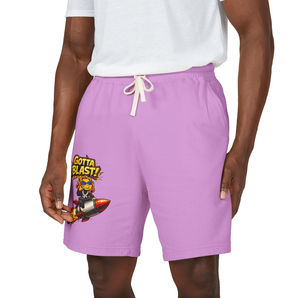 Gotta Blast Sweat Shorts — 'Gotta Blast!' Rocket Character Fleece Lounge Shorts
