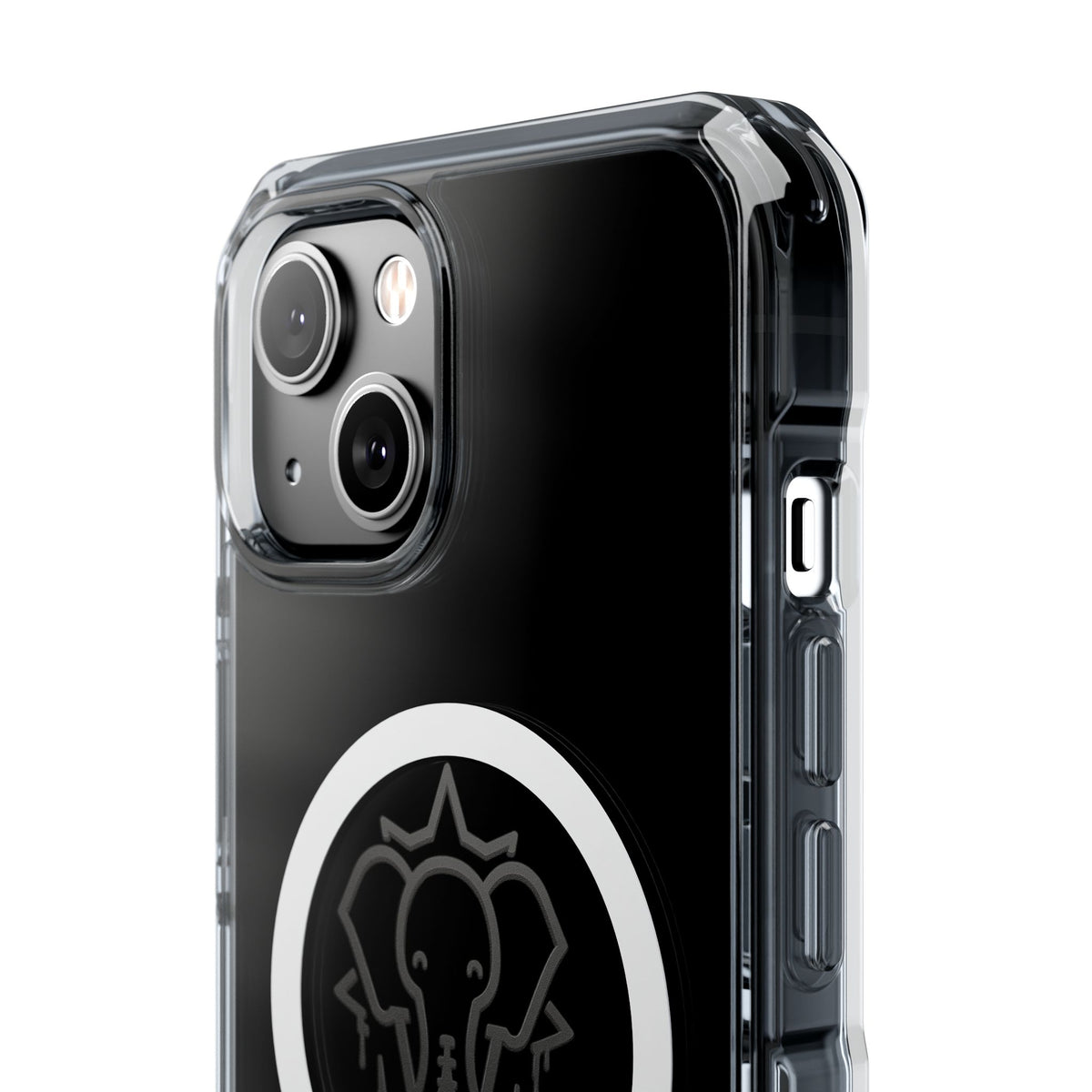 Clear Magnetic Phone Case — Black Elephant Wesalinki Ring Grip