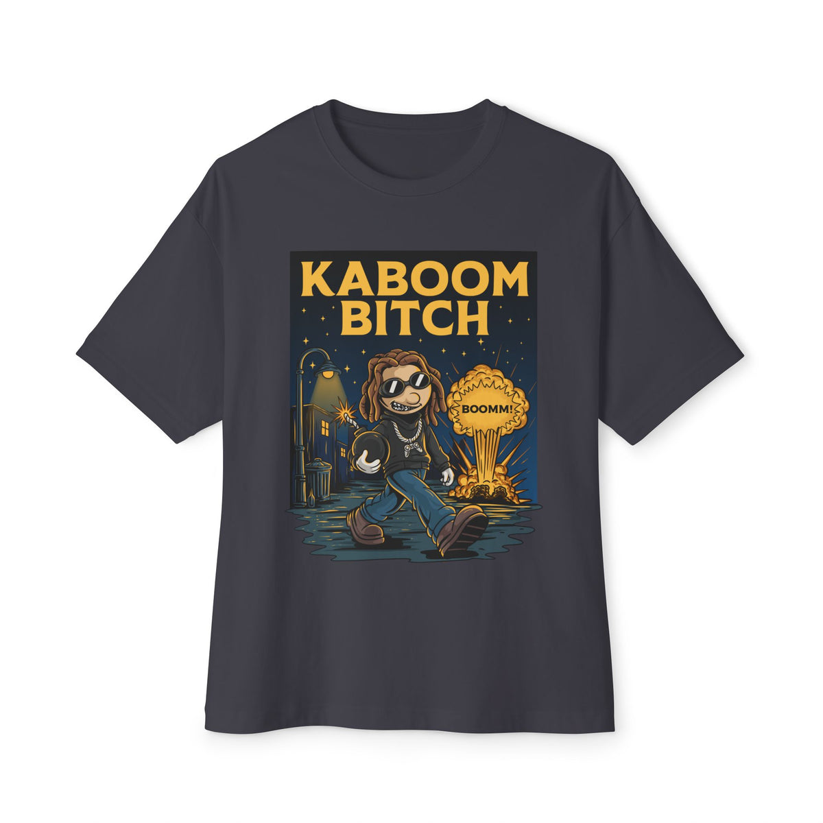 Oversized Kaboom Bitch Graphic Box Tee