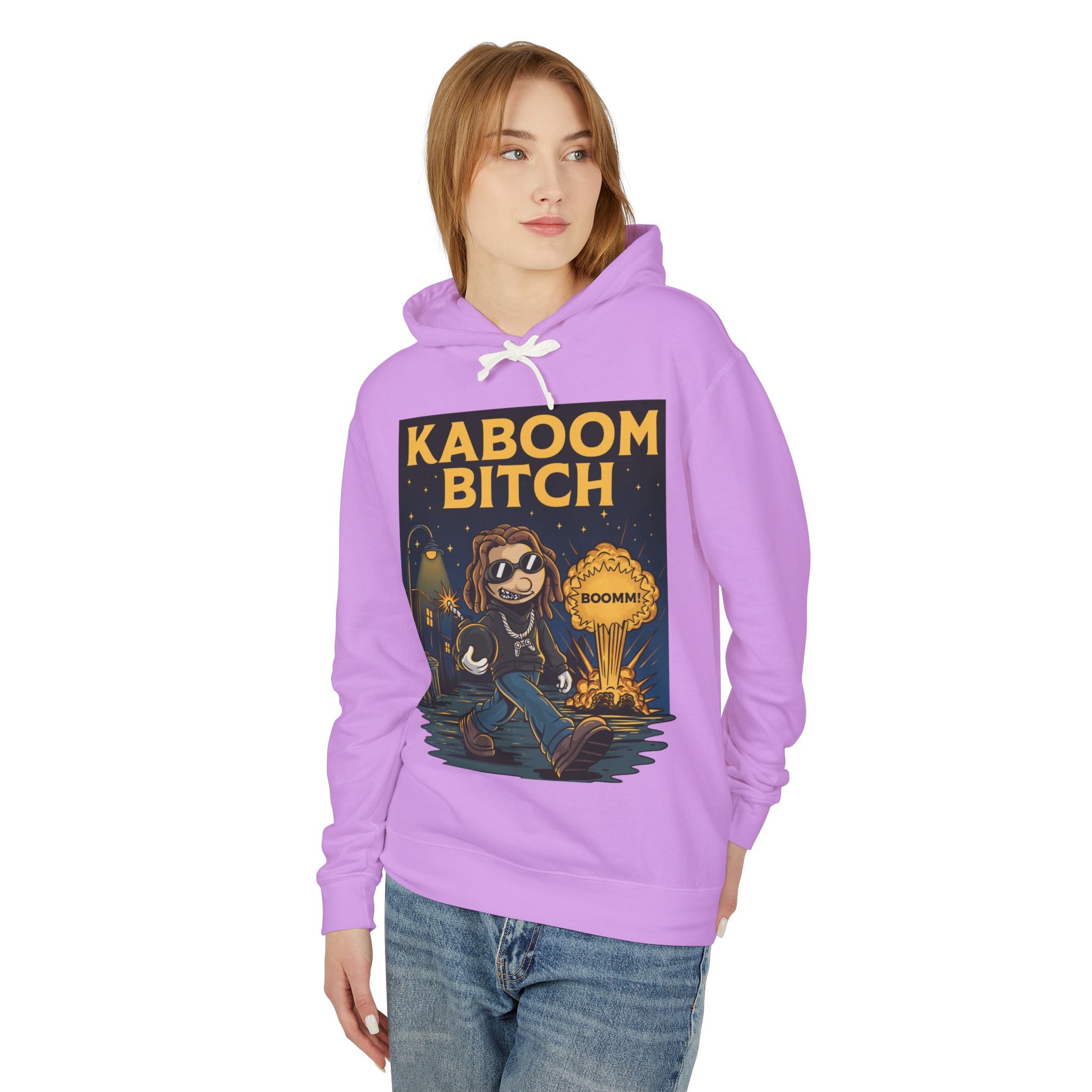 Unisex Kaboom Bitch Hoodie — Retro Cartoon Explosion Graphic Hoodie