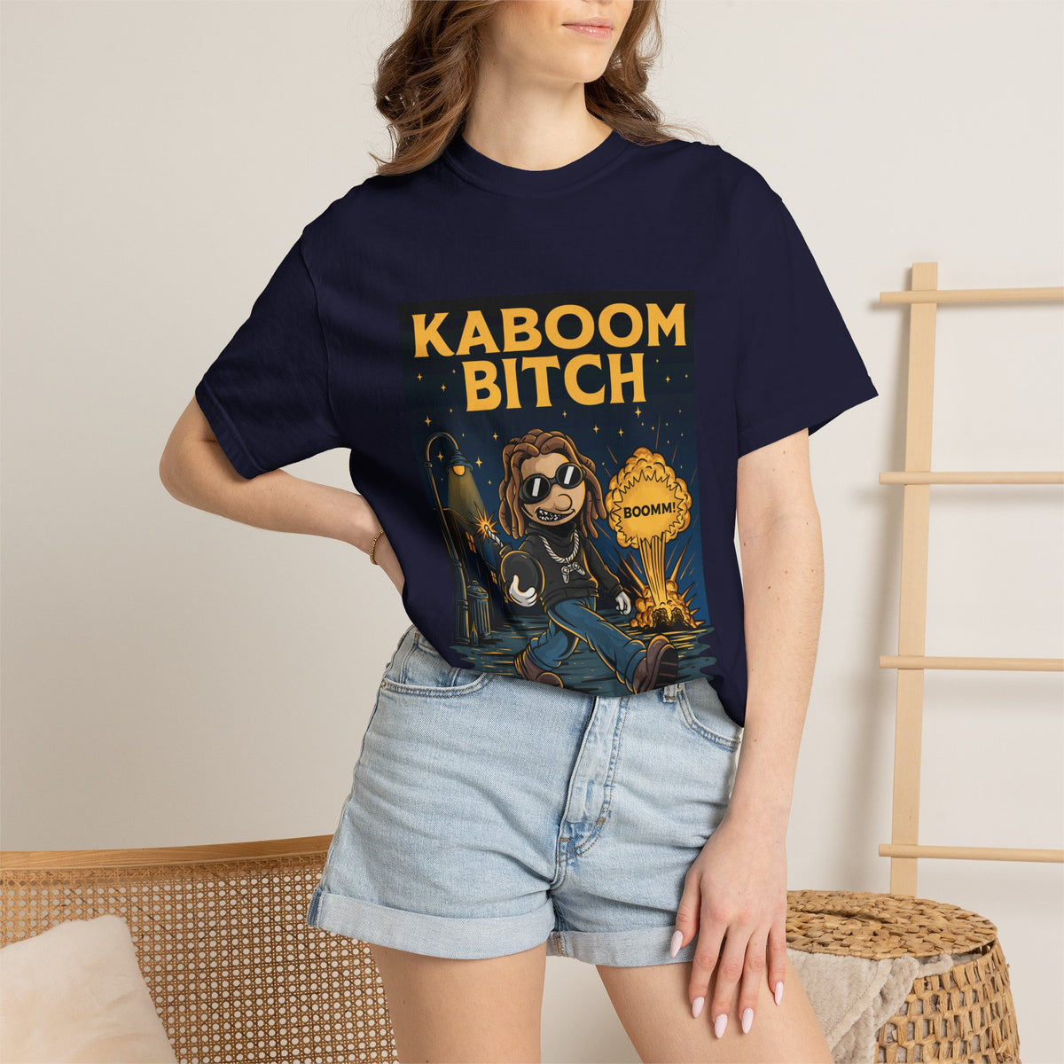 Kaboom Bitch T-Shirt — Vintage Cartoon Explosion Graphic Tee