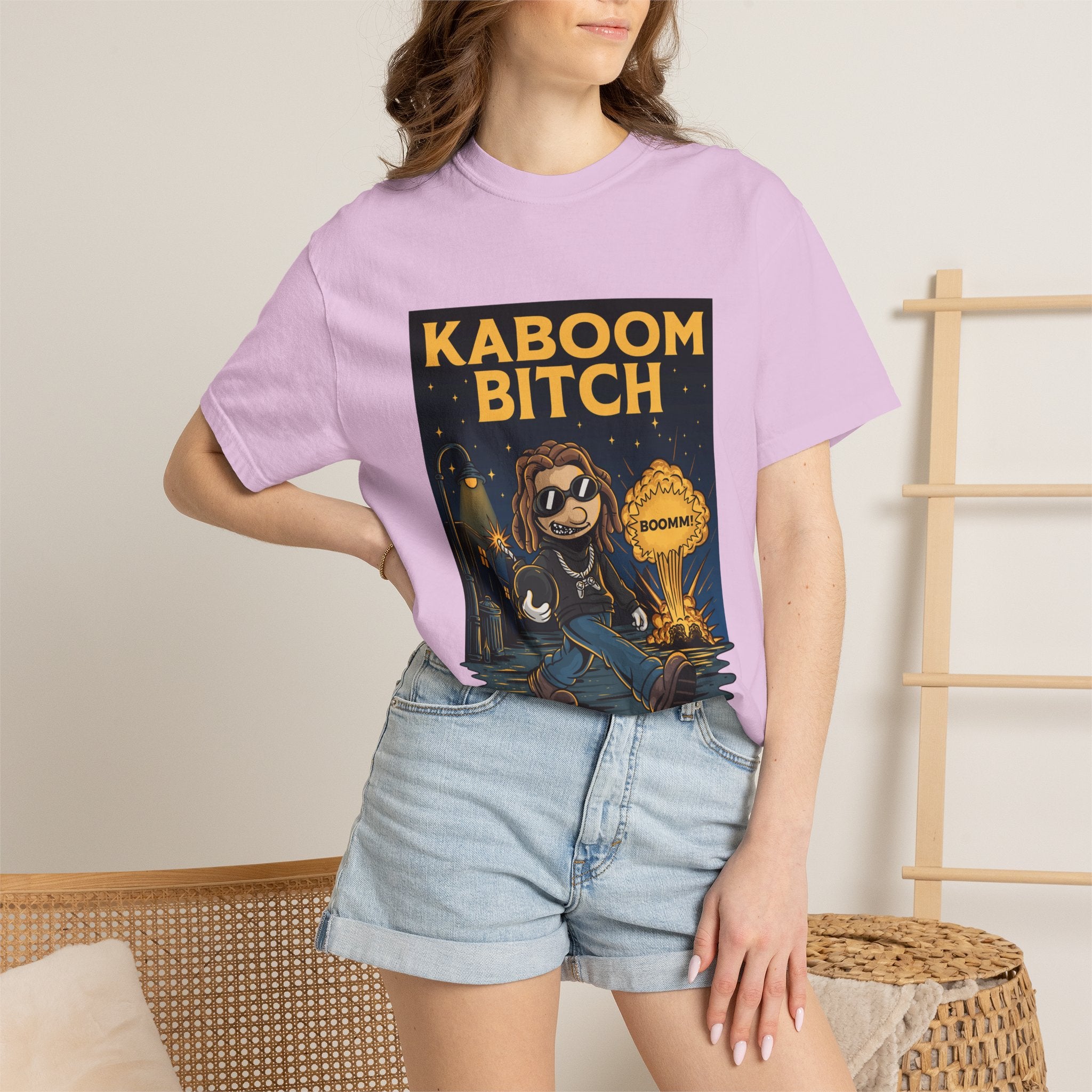 Kaboom Bitch T-Shirt — Vintage Cartoon Explosion Graphic Tee