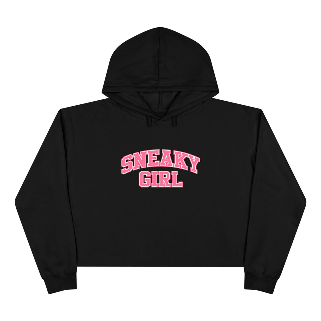 Sneaky Girl Cropped Hoodie — Retro Lettering