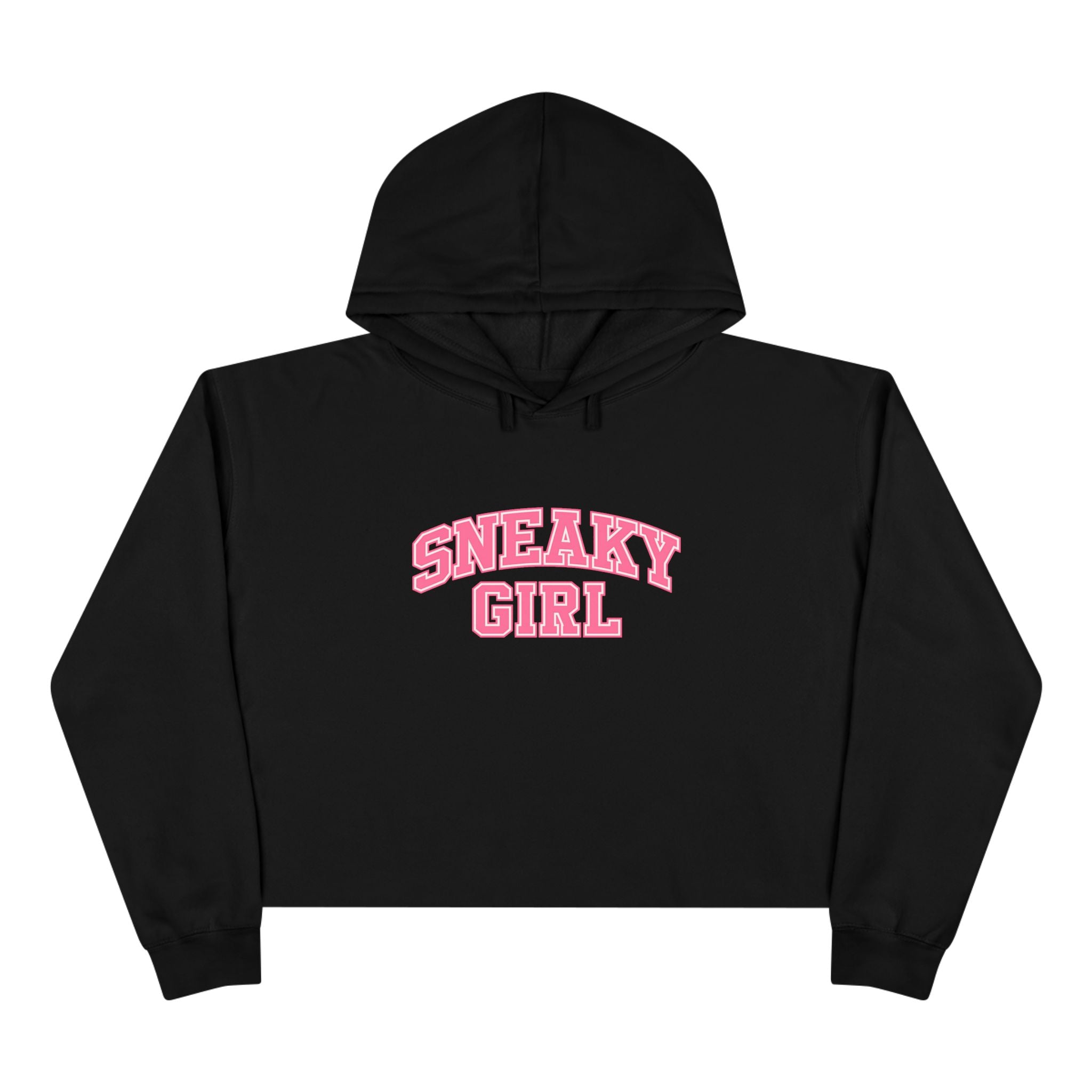 Sneaky Girl Cropped Hoodie — Retro Lettering