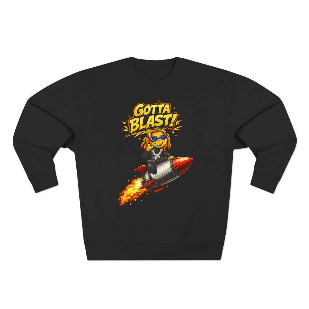 Gotta Blast Crewneck Sweatshirt — "Gotta Blast!" Retro Rocket Graphic