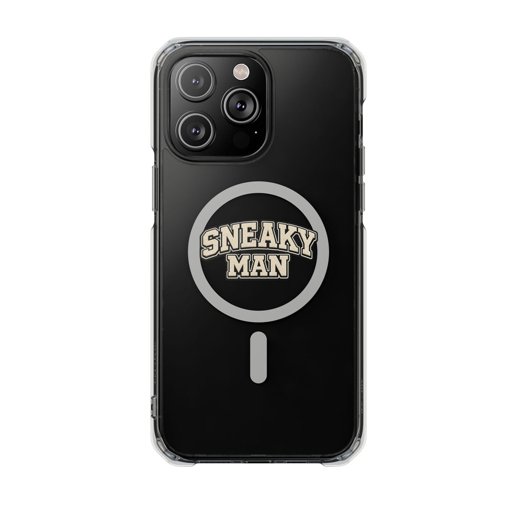 Sneaky Man Magnetic Clear iPhone Case — Clear MagSafe Compatible Protective Case