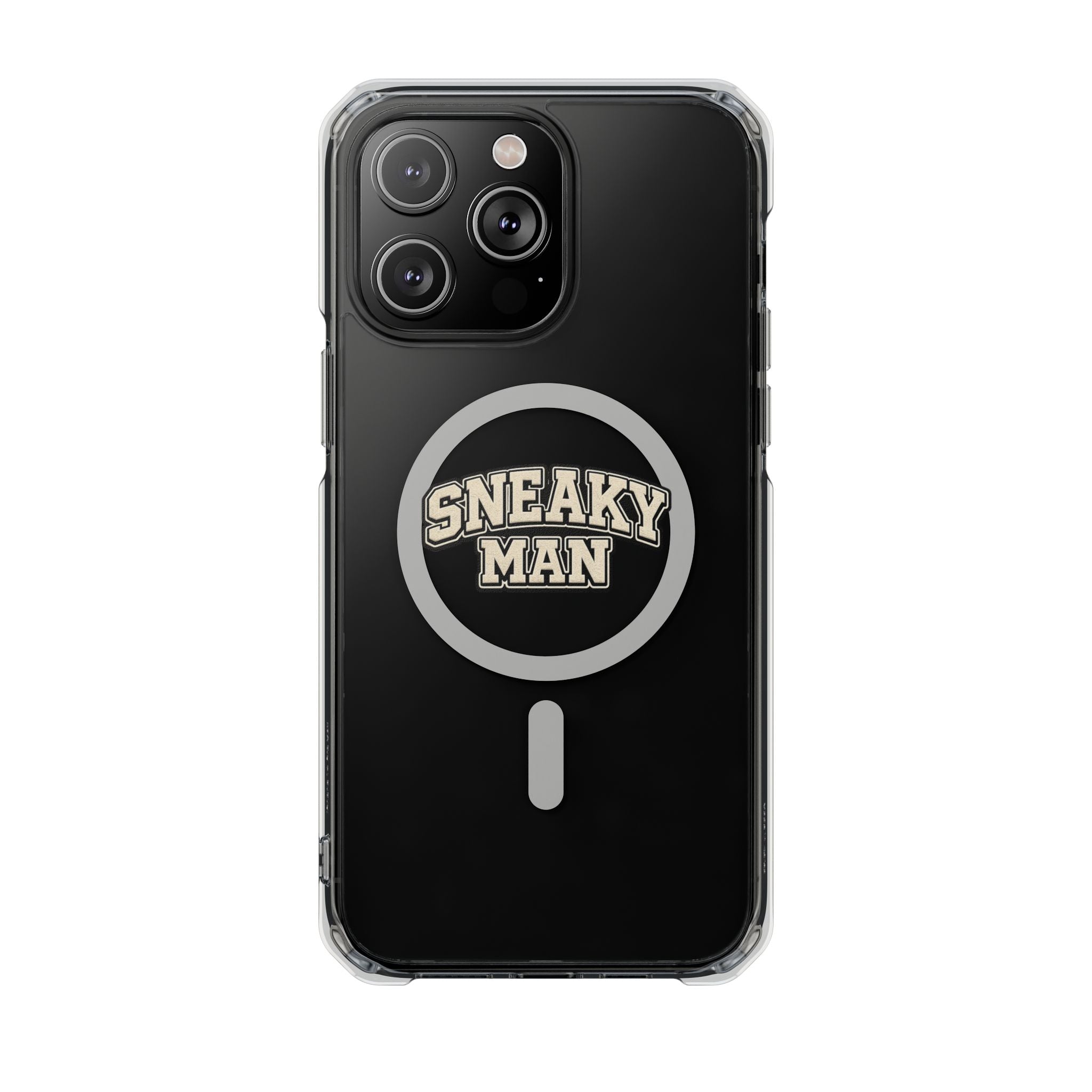 Sneaky Man Magnetic Clear iPhone Case — Clear MagSafe Compatible Protective Case