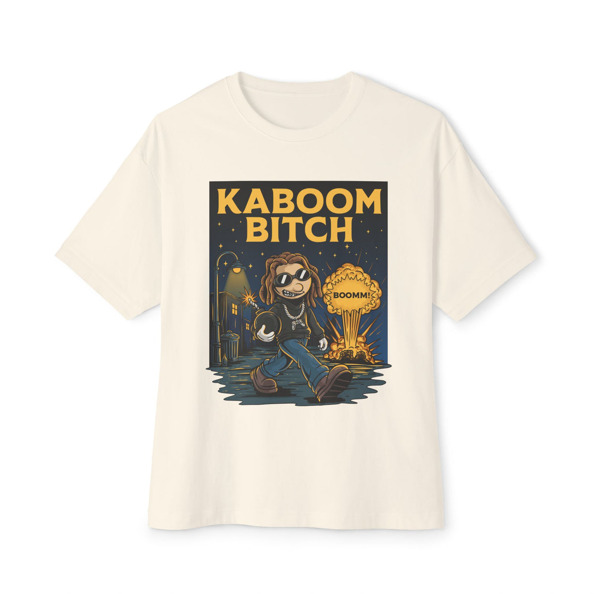 Oversized Kaboom Bitch Graphic Box Tee
