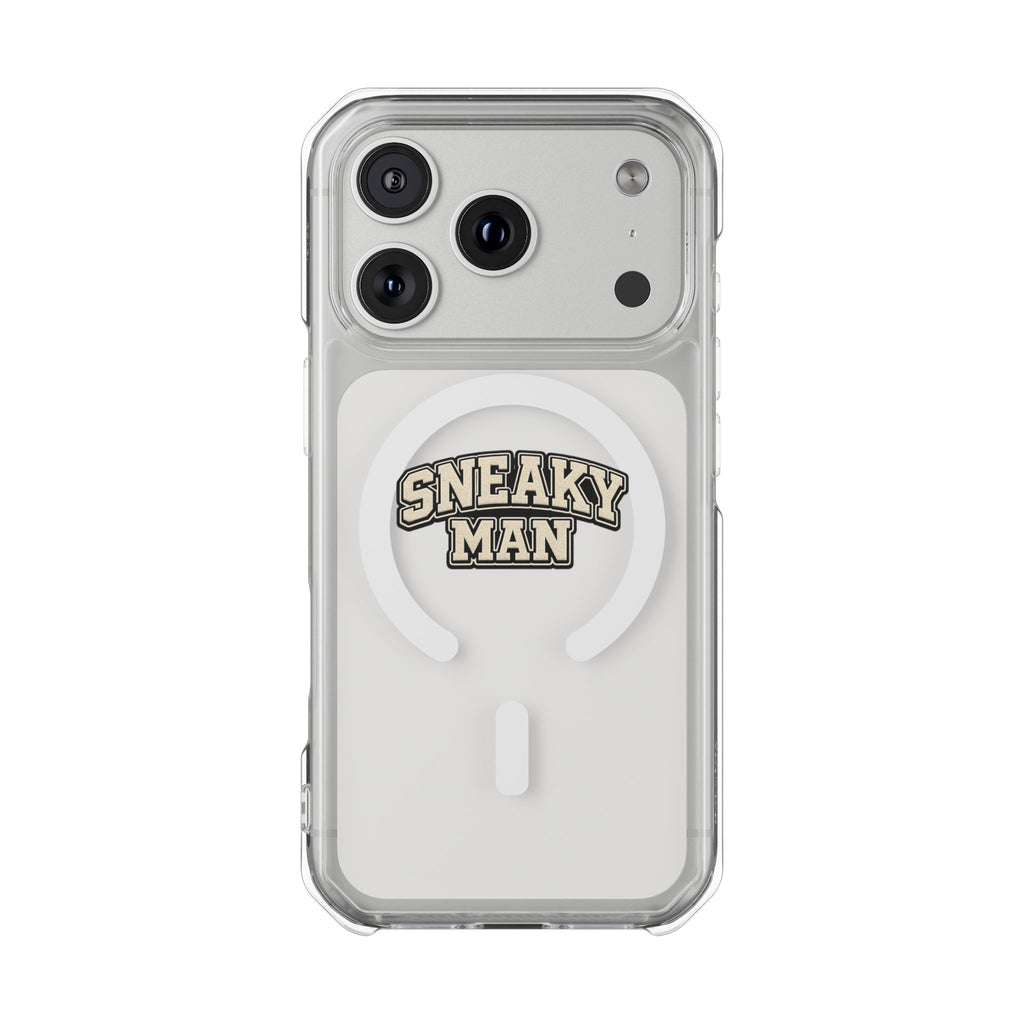 Sneaky Man Magnetic Clear iPhone Case — Clear MagSafe Compatible Protective Case