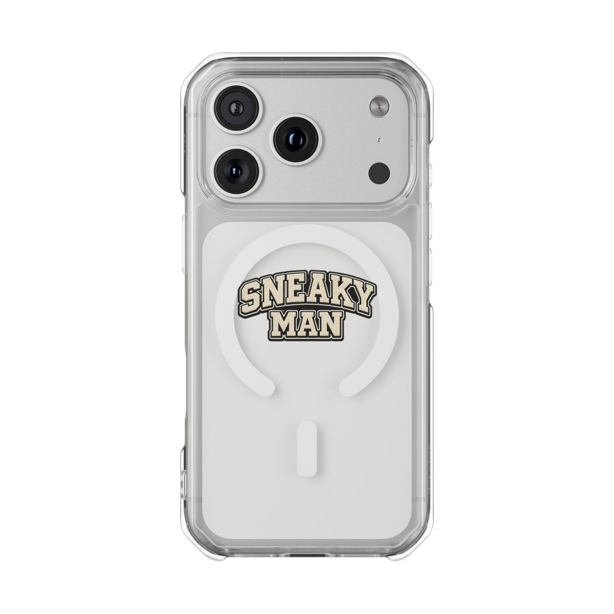 Sneaky Man Magnetic Clear iPhone Case — Clear MagSafe Compatible Protective Case