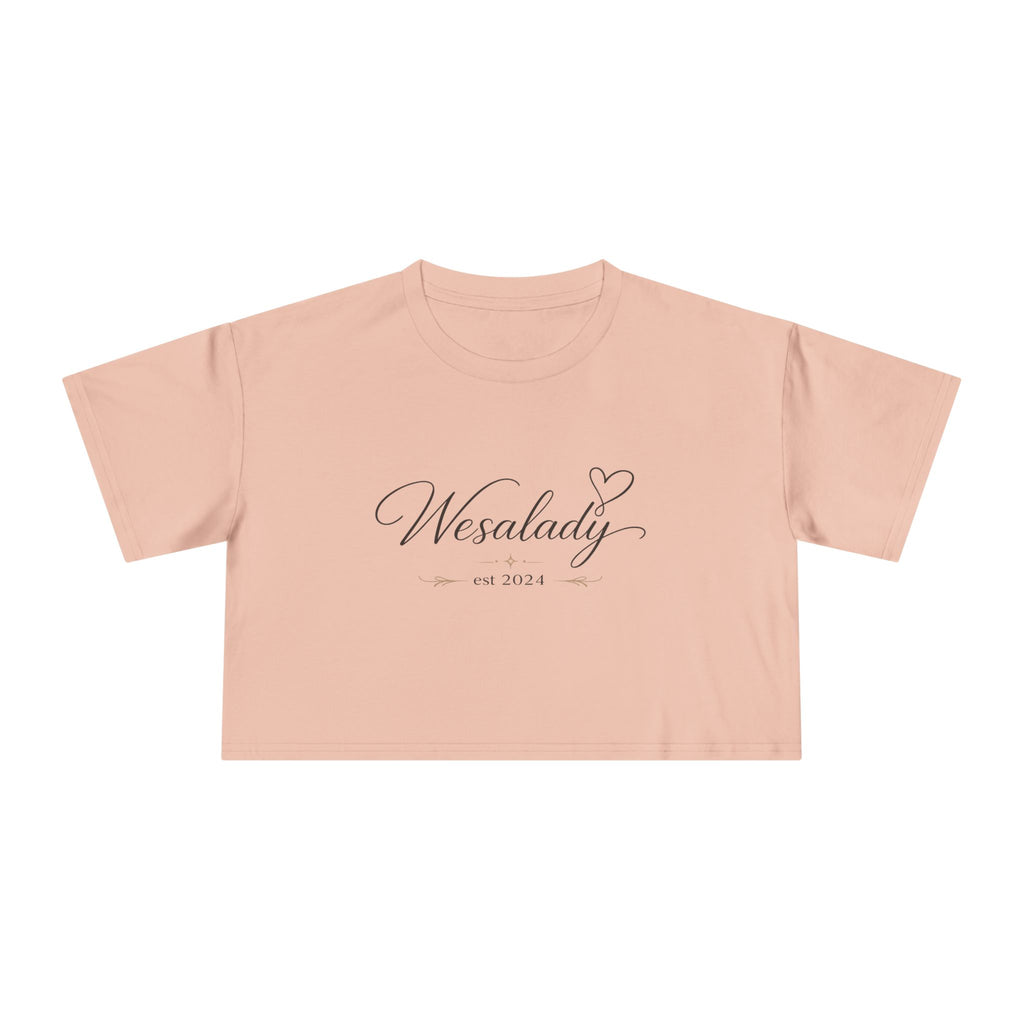 Crop Tee — "Wesalady est. 2024" Feminine Script Crop Top