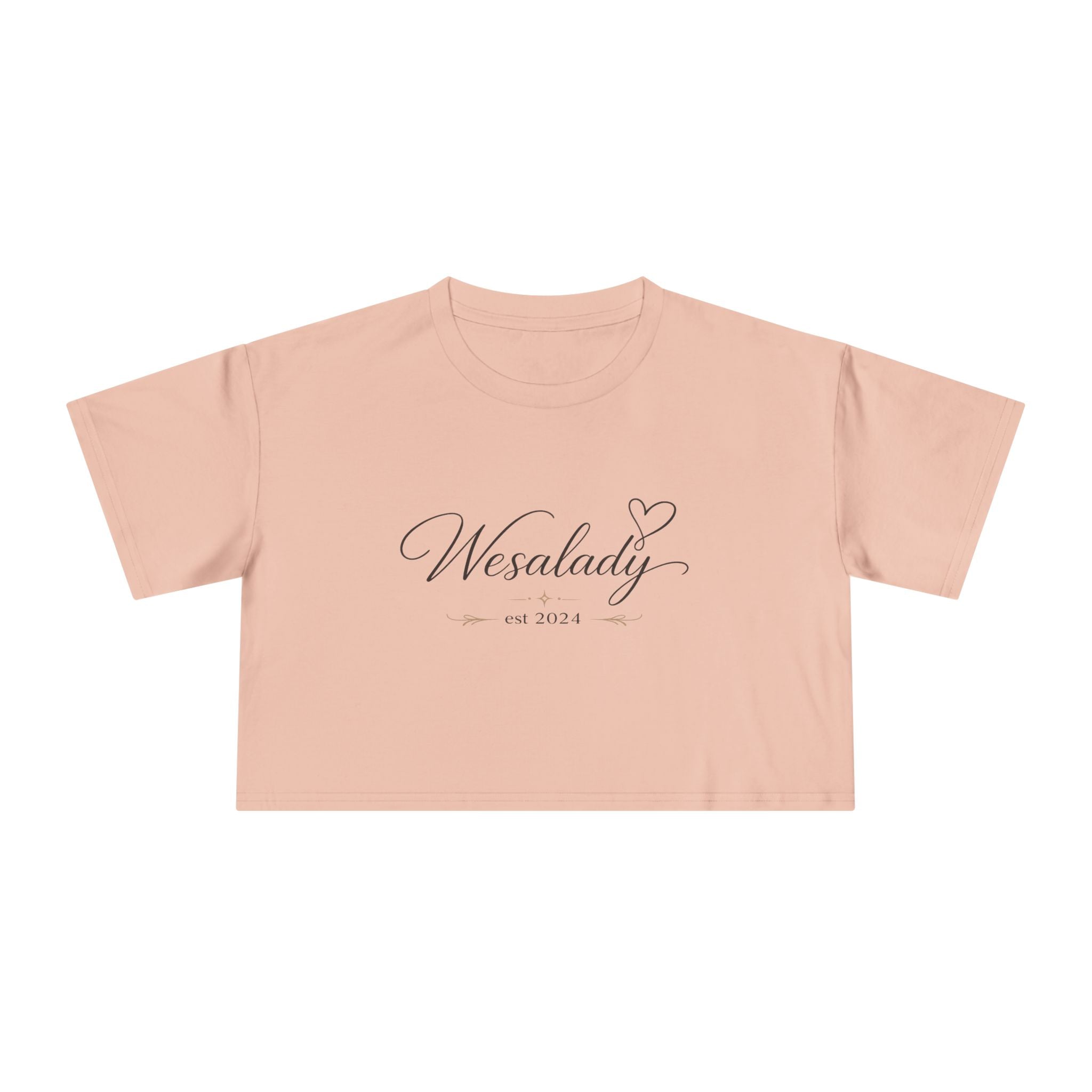 Crop Tee — "Wesalady est. 2024" Feminine Script Crop Top