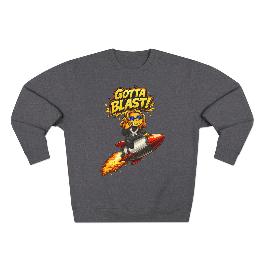 Gotta Blast Crewneck Sweatshirt — "Gotta Blast!" Retro Rocket Graphic