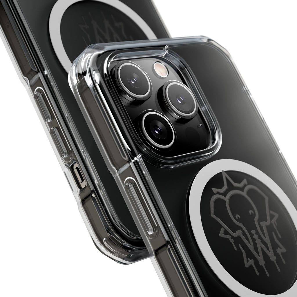 Clear Magnetic Phone Case — Black Elephant Wesalinki Ring Grip