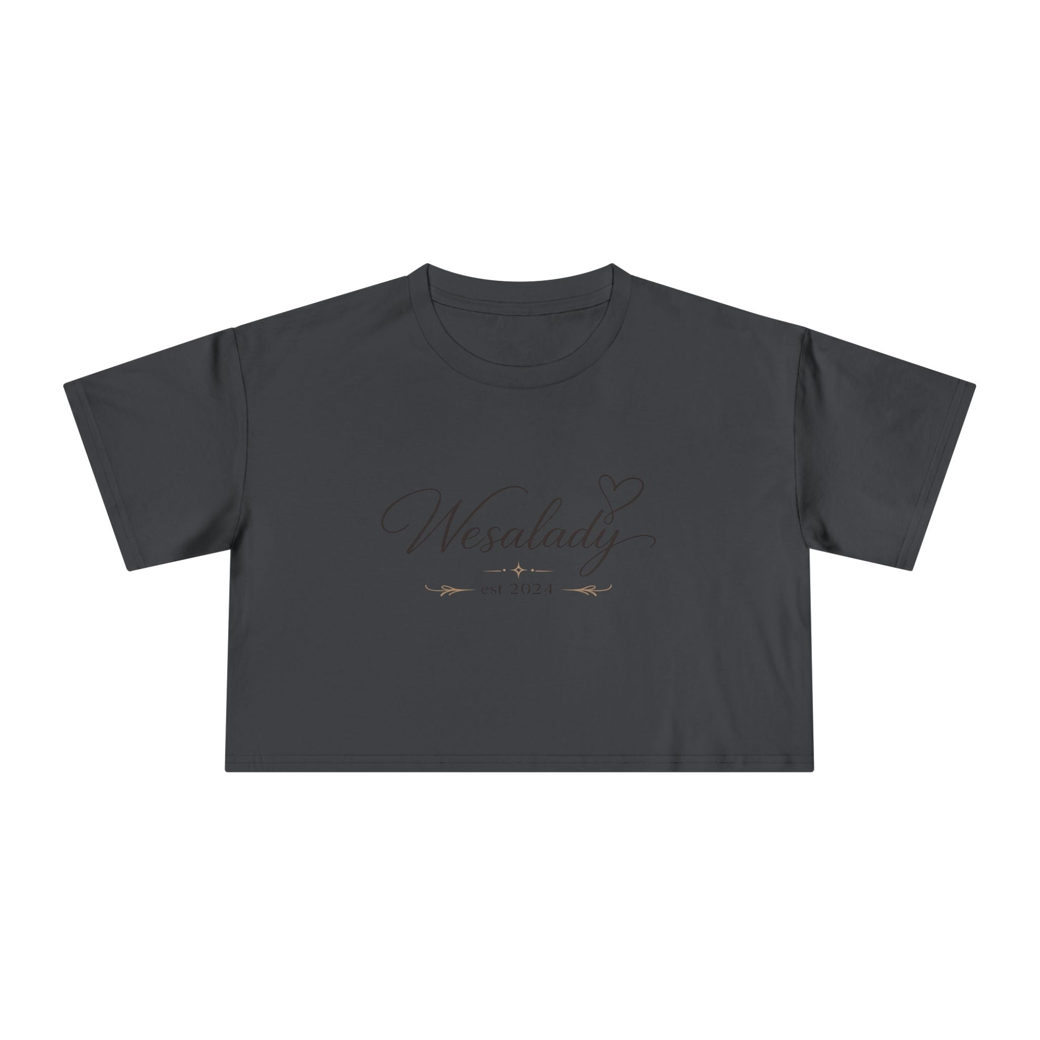 Crop Tee — "Wesalady est. 2024" Feminine Script Crop Top