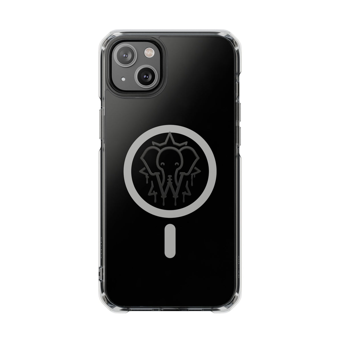 Clear Magnetic Phone Case — Black Elephant Wesalinki Ring Grip