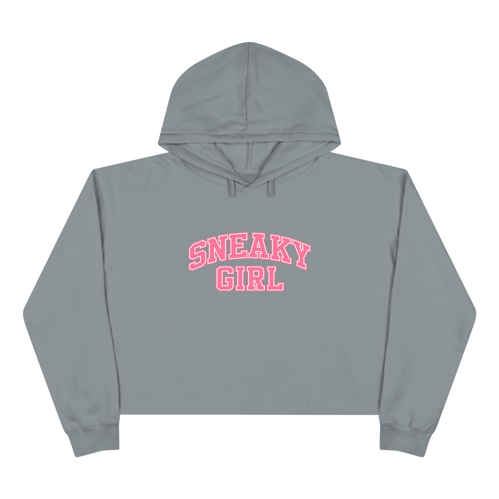 Sneaky Girl Cropped Hoodie — Retro Lettering