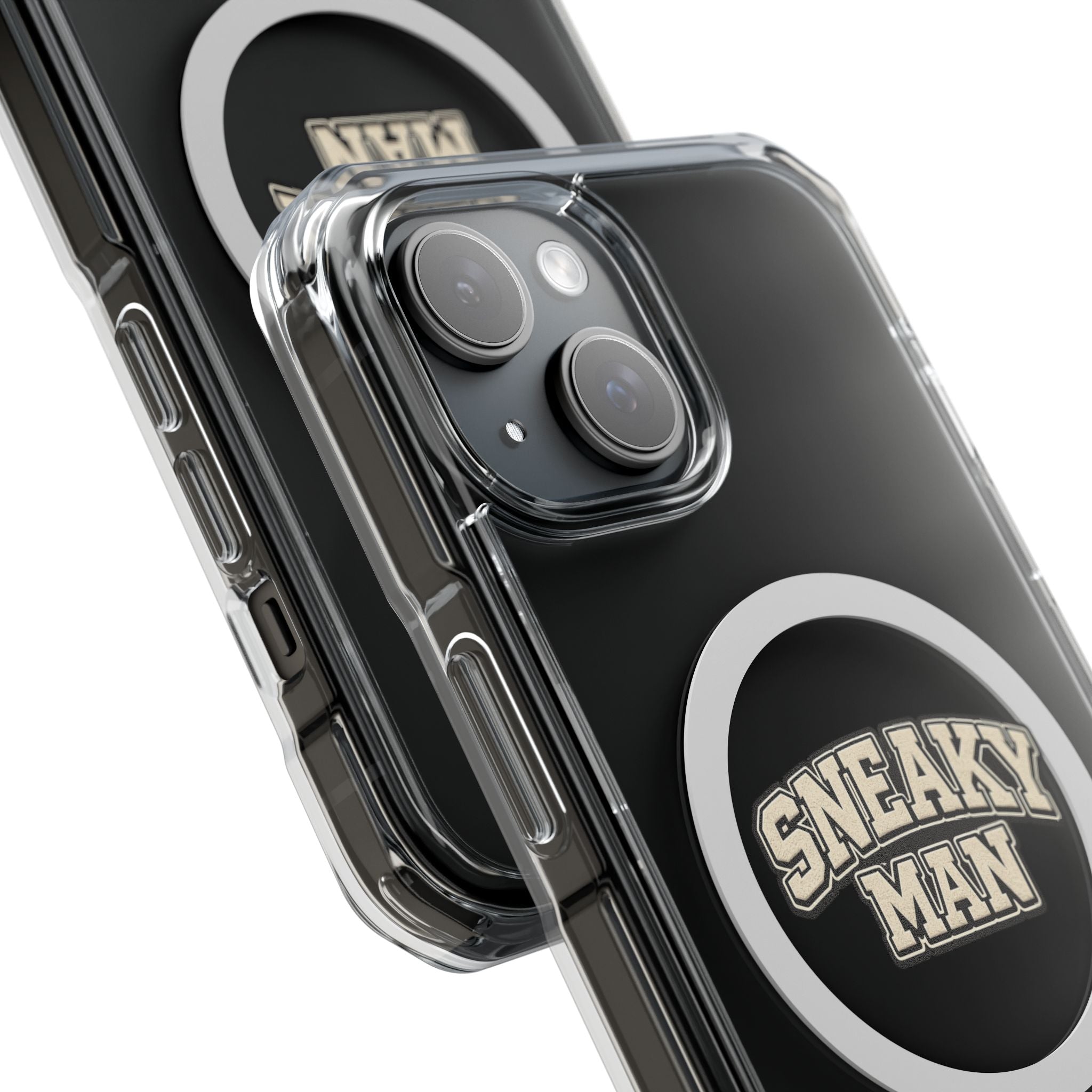 Sneaky Man Magnetic Clear iPhone Case — Clear MagSafe Compatible Protective Case