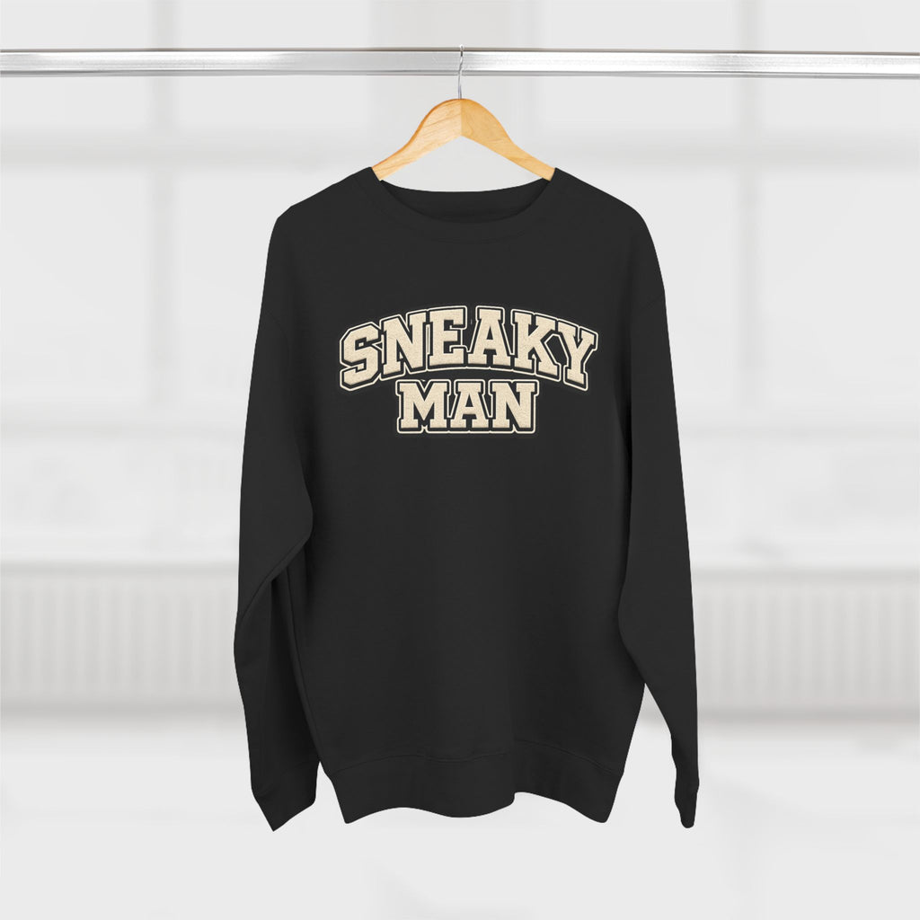 Sneaky Man Crewneck Sweatshirt — Retro Collegiate Graphic Pullover
