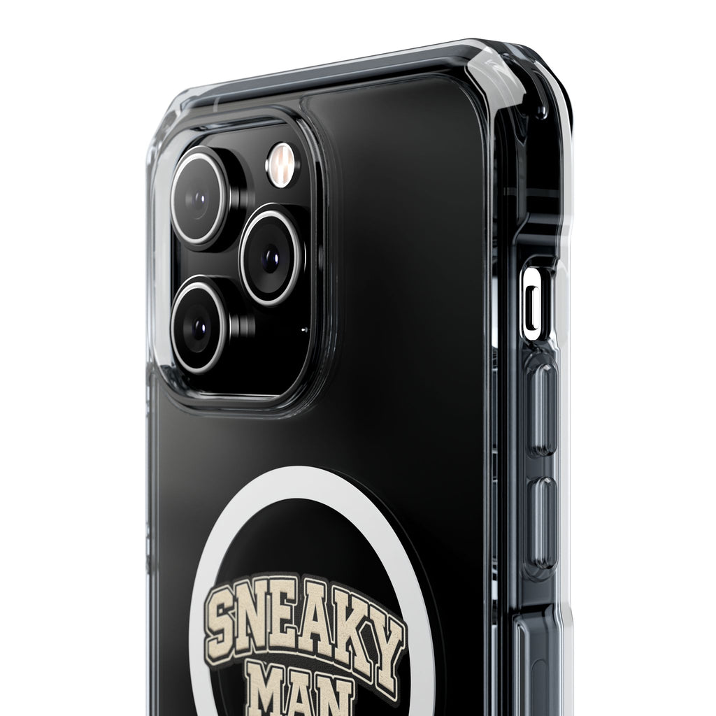 Sneaky Man Magnetic Clear iPhone Case — Clear MagSafe Compatible Protective Case