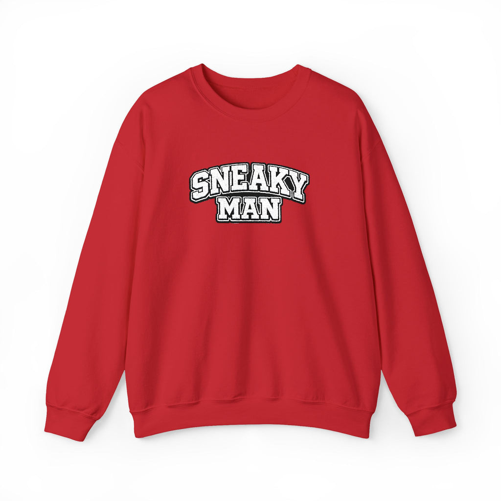 Sneaky Man Crewneck Sweatshirt — Retro Collegiate Embroidery