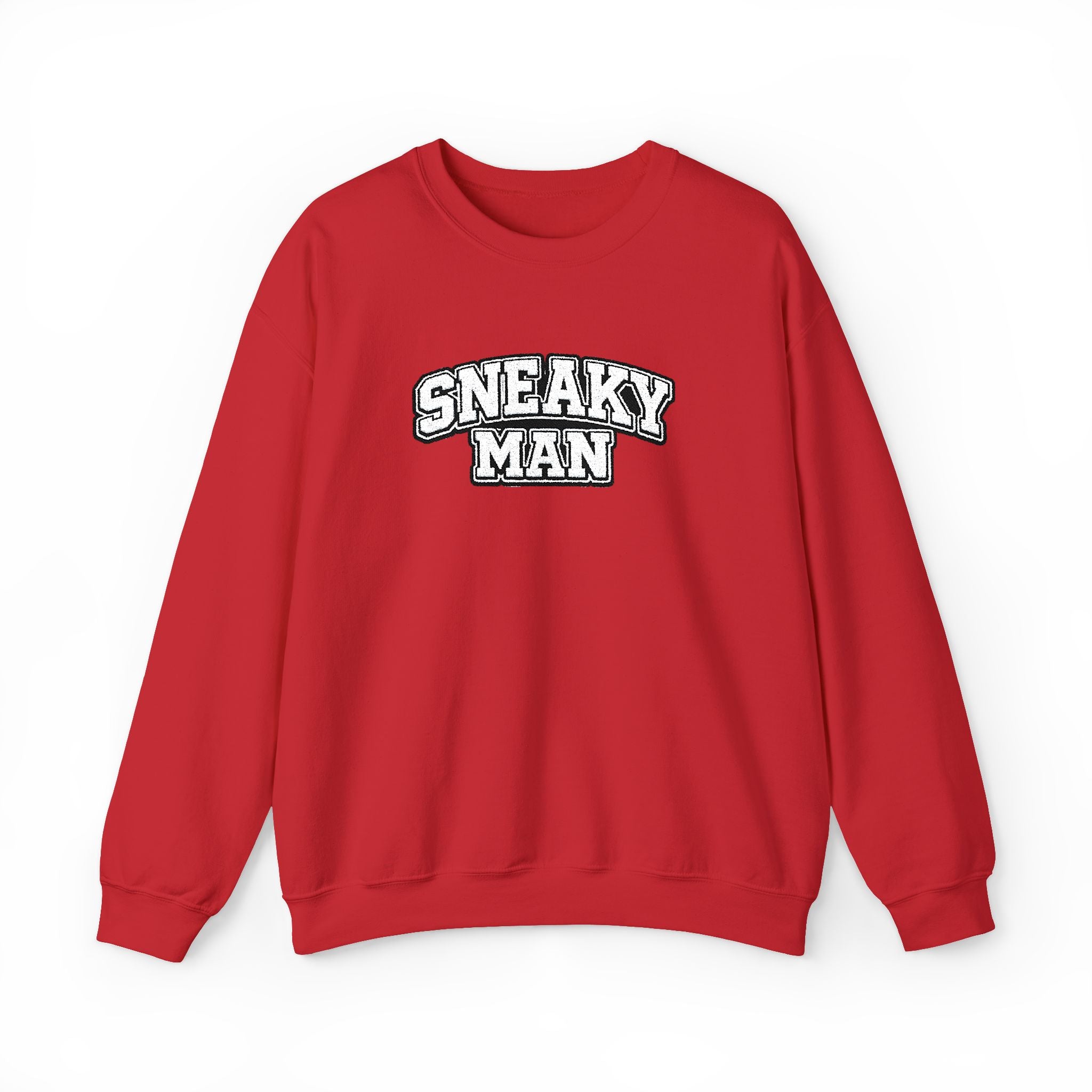 Sneaky Man Crewneck Sweatshirt — Retro Collegiate Embroidery